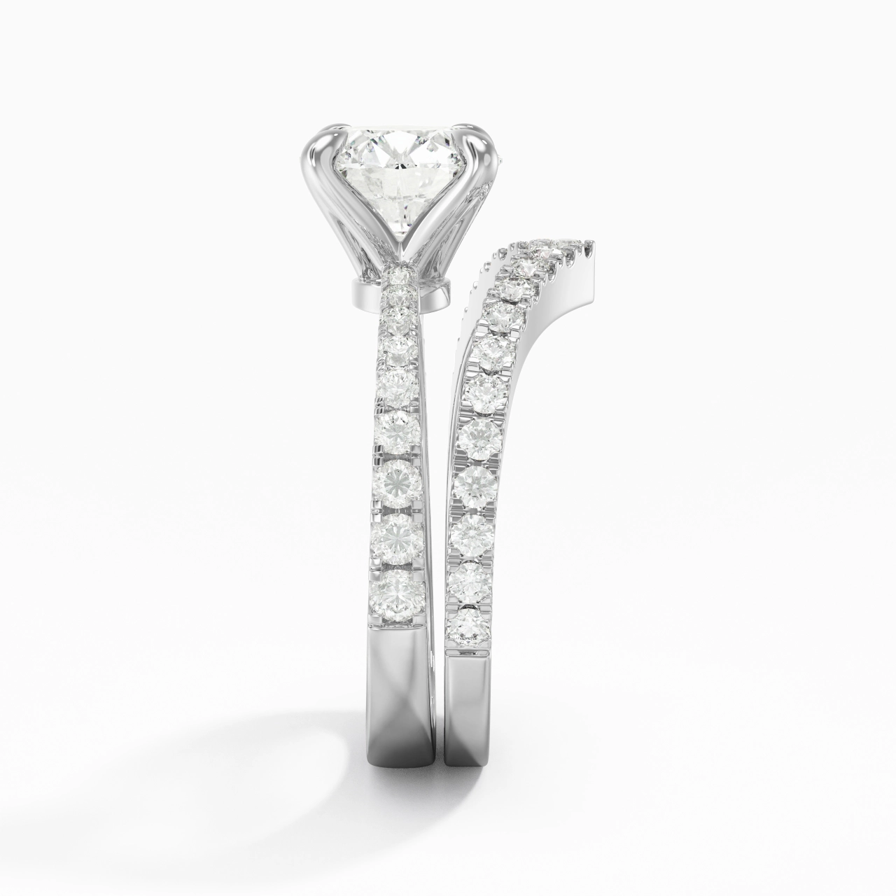 White Gold Plated Classic Bridal Set