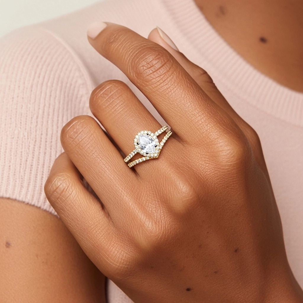 Plated Vintage Wedding Ring Set