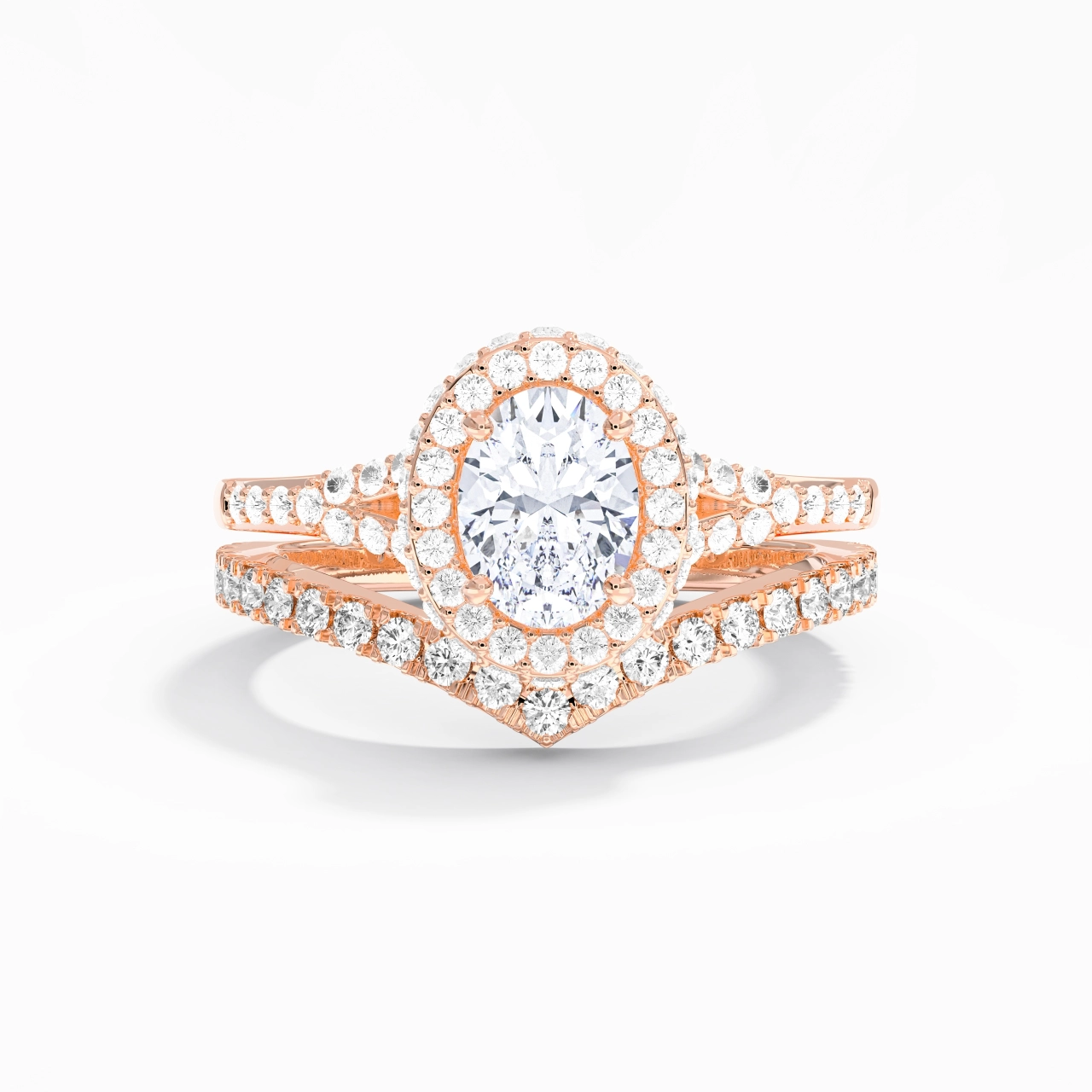 Halo Bridal Set 1.50ct Moissanite