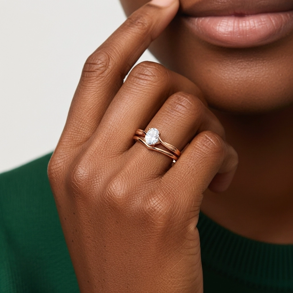 Prong Wedding Ring Set 1.00ct Moissanite