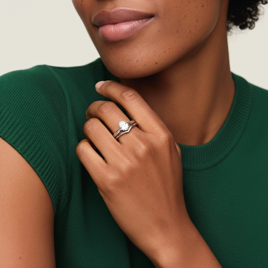 Prong Wedding Ring Set 1.00ct Moissanite