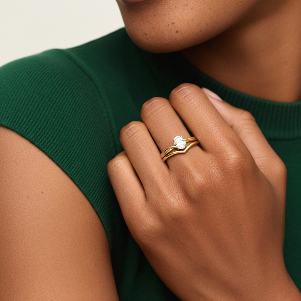 Prong Wedding Ring Set 1.00ct Moissanite