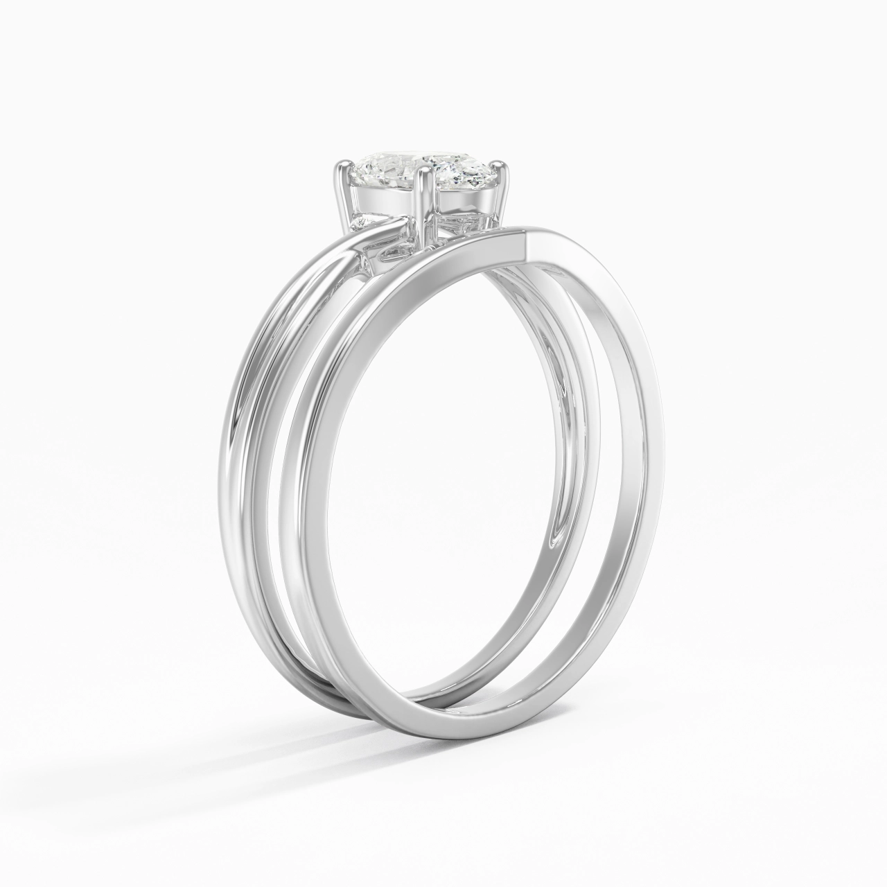 Prong Wedding Ring Set 1.00ct Moissanite