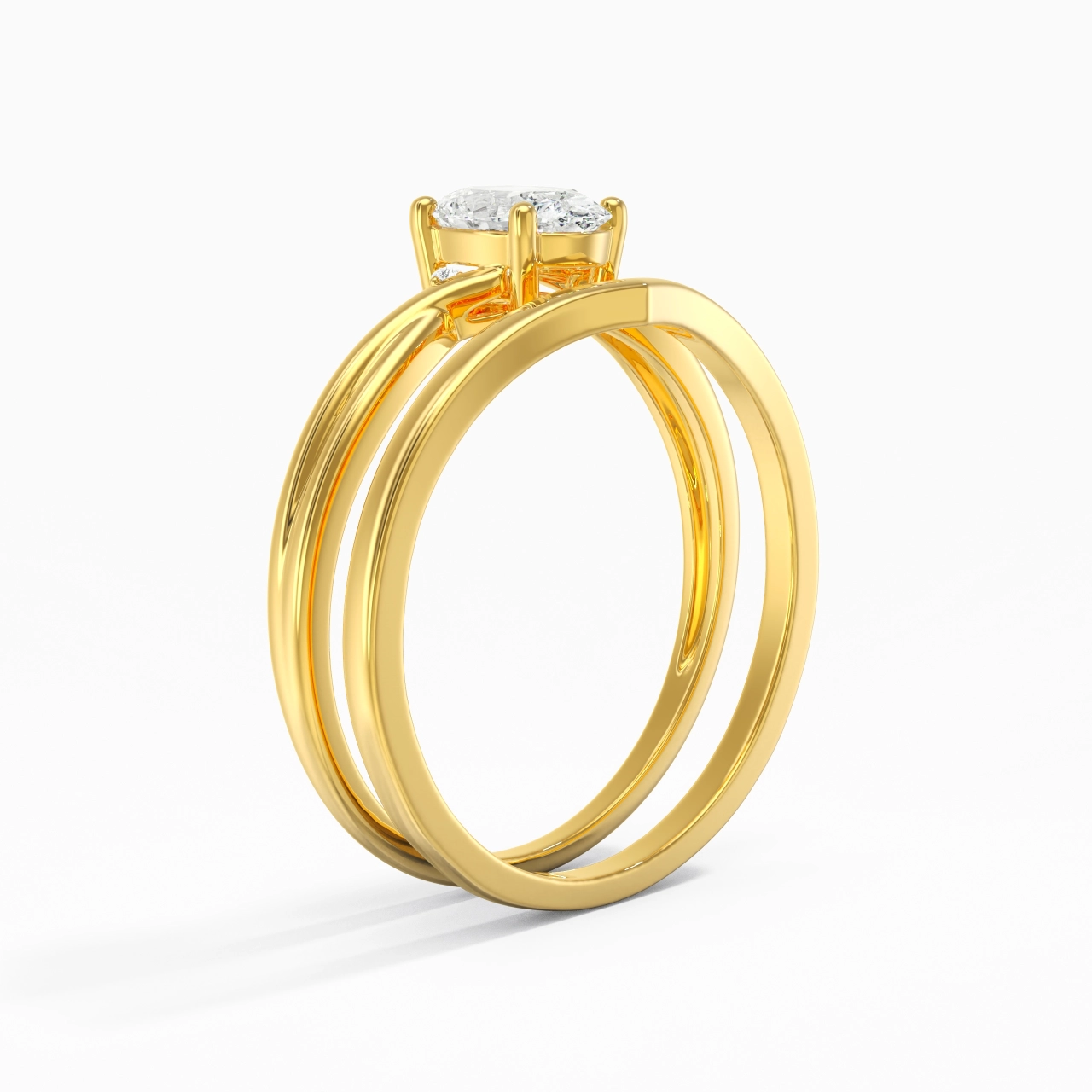 Prong Wedding Ring Set 1.00ct Moissanite