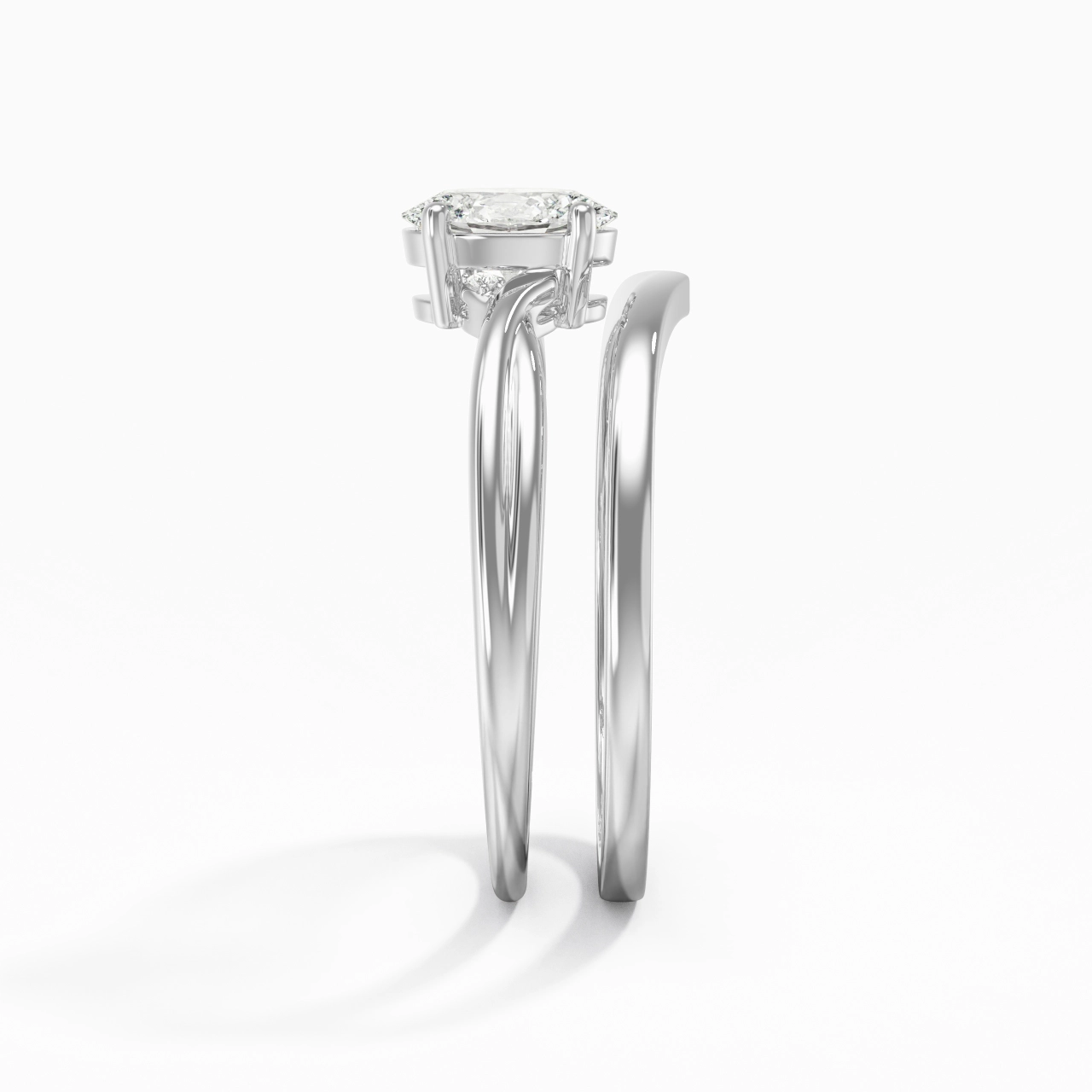 Prong Wedding Ring Set 1.00ct Moissanite