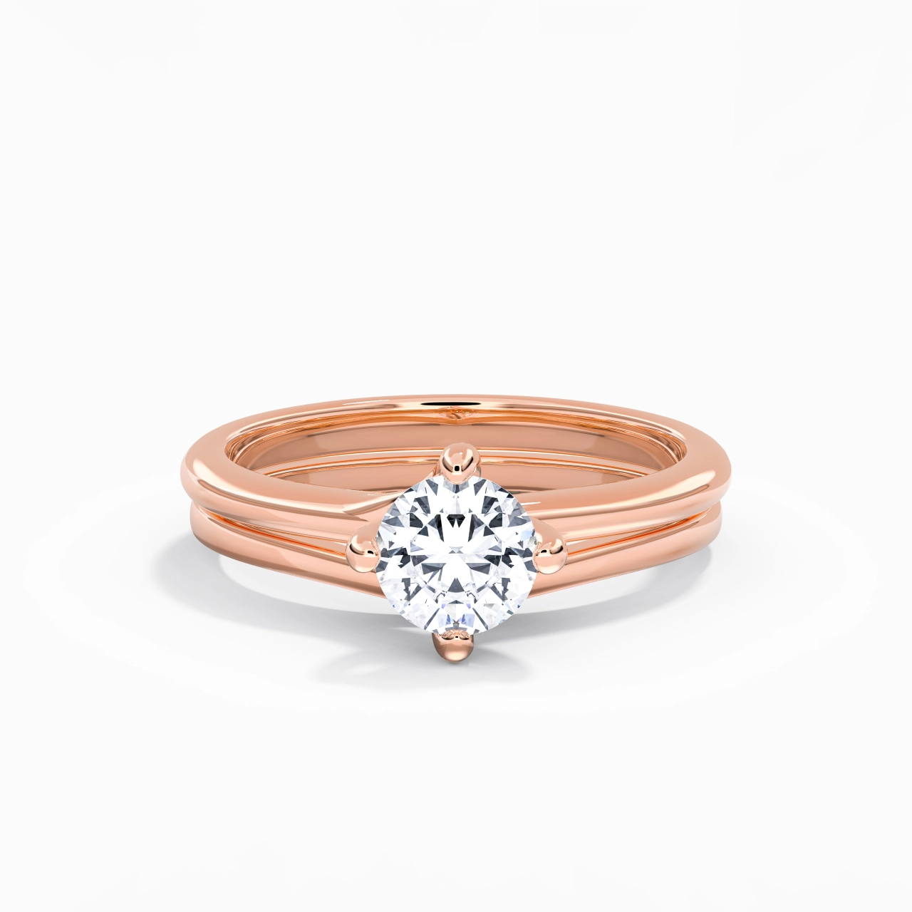 Solitaire East West Bridal Set 1.00ct Moissanite