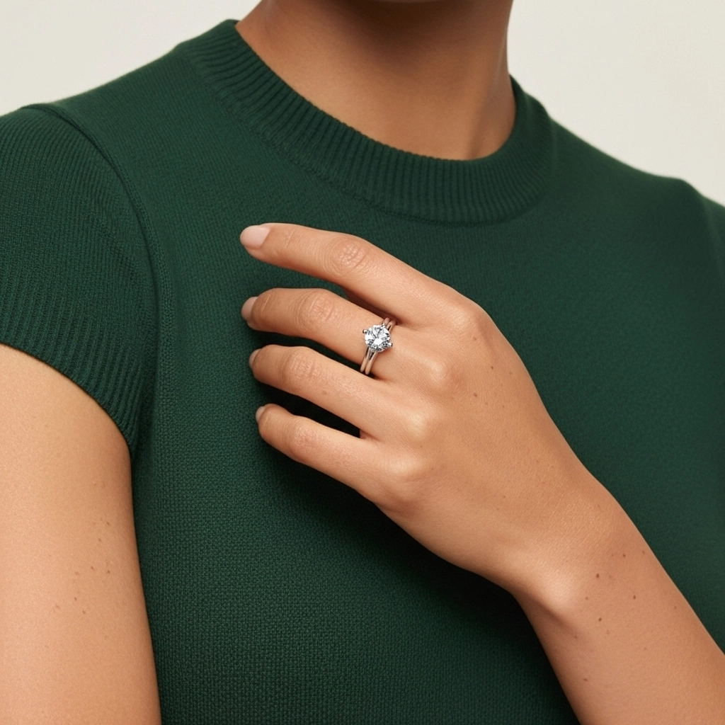 Solitaire East West Bridal Set 1.00ct Moissanite