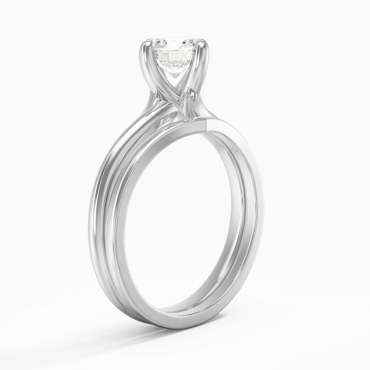 Solitaire East West Bridal Set 1.00ct Moissanite