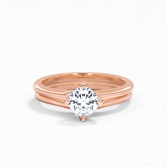 Twist Graceful Solitaire East West Bridal Set Moissanite 1.00ct Round 925 Sterling Silver