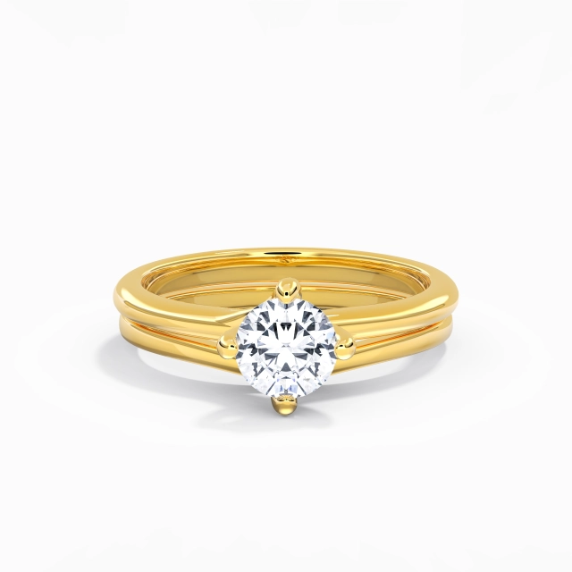 Twist Graceful Solitaire East West Bridal Set Moissanite 1.00ct Round 925 Sterling Silver