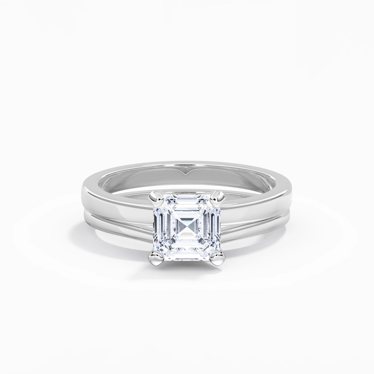 1.50ct Moissanite Wedding Ring Set 925 Sterling Silver