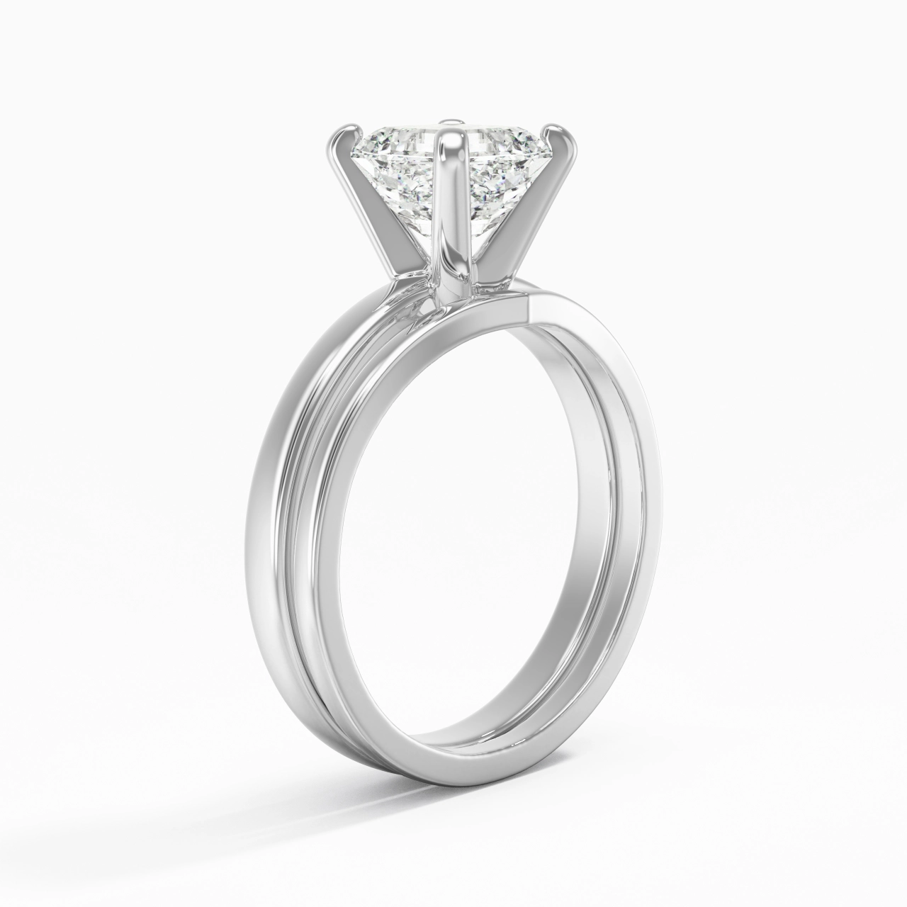 1.50ct Moissanite Wedding Ring Set 925 Sterling Silver