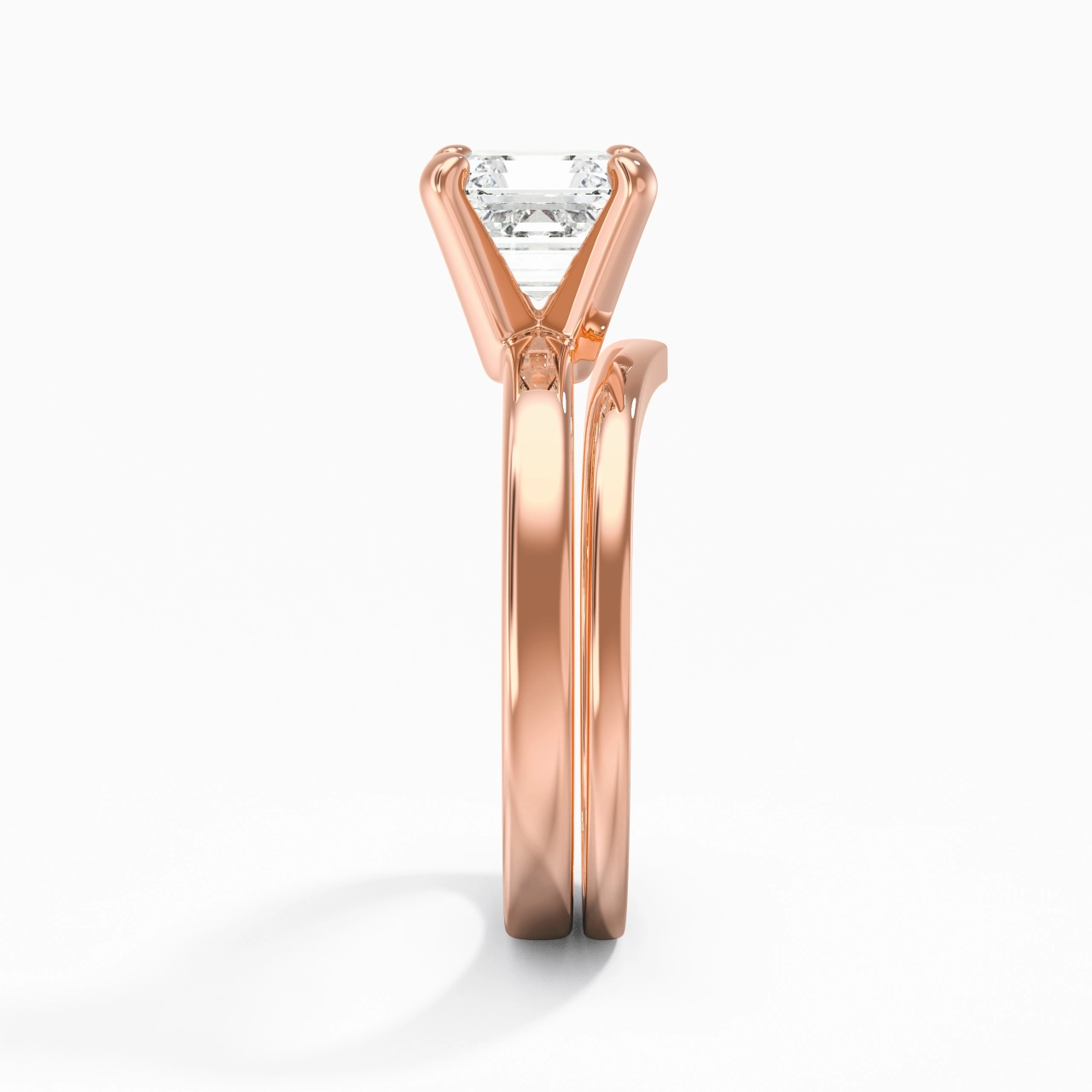 1.50ct Moissanite Wedding Ring Set 14K Rose Gold