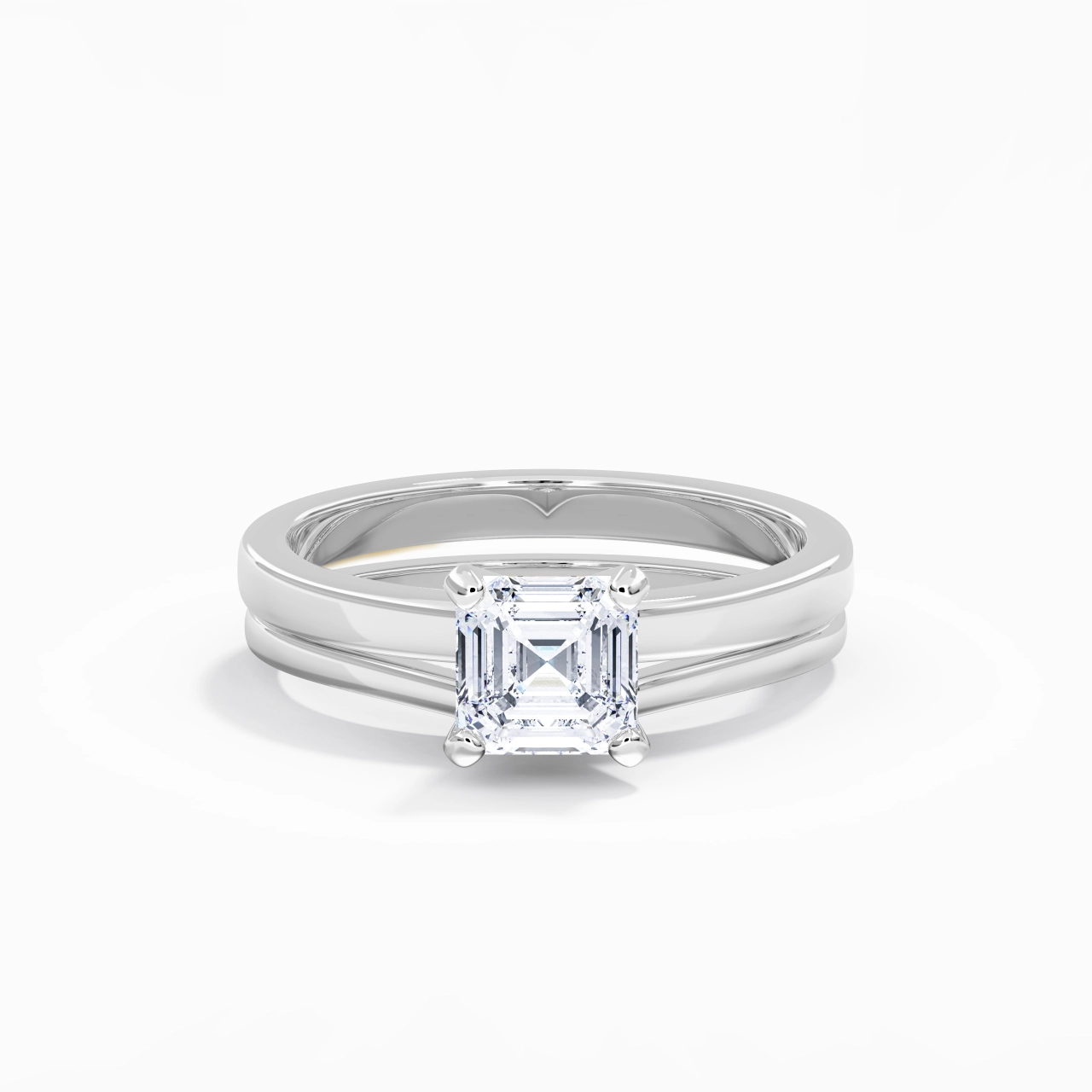 1.00ct Moissanite Wedding Ring Set 925 Sterling Silver