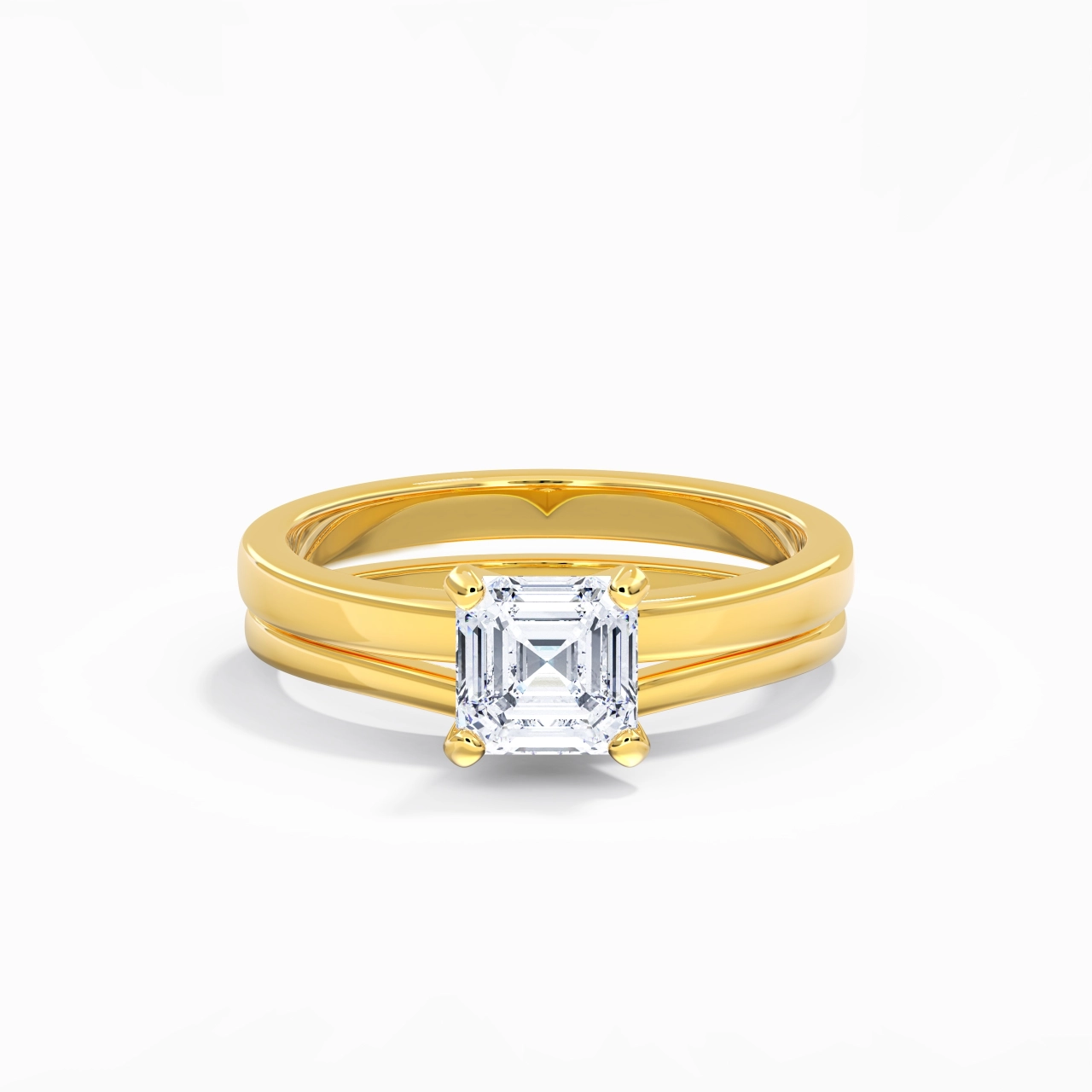 1.00ct Moissanite Wedding Ring Set 14K Gold