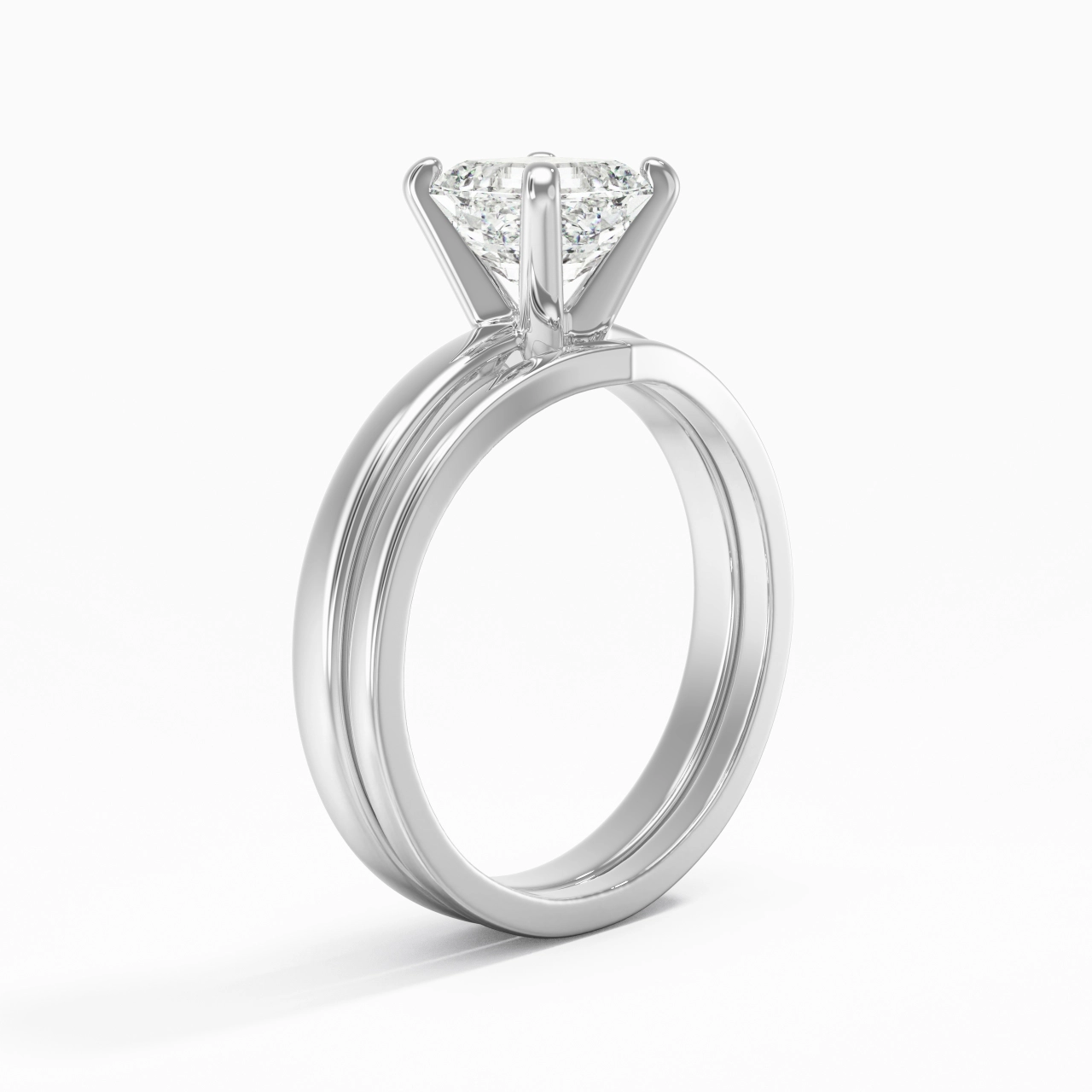 1.00ct Moissanite Wedding Ring Set 925 Sterling Silver