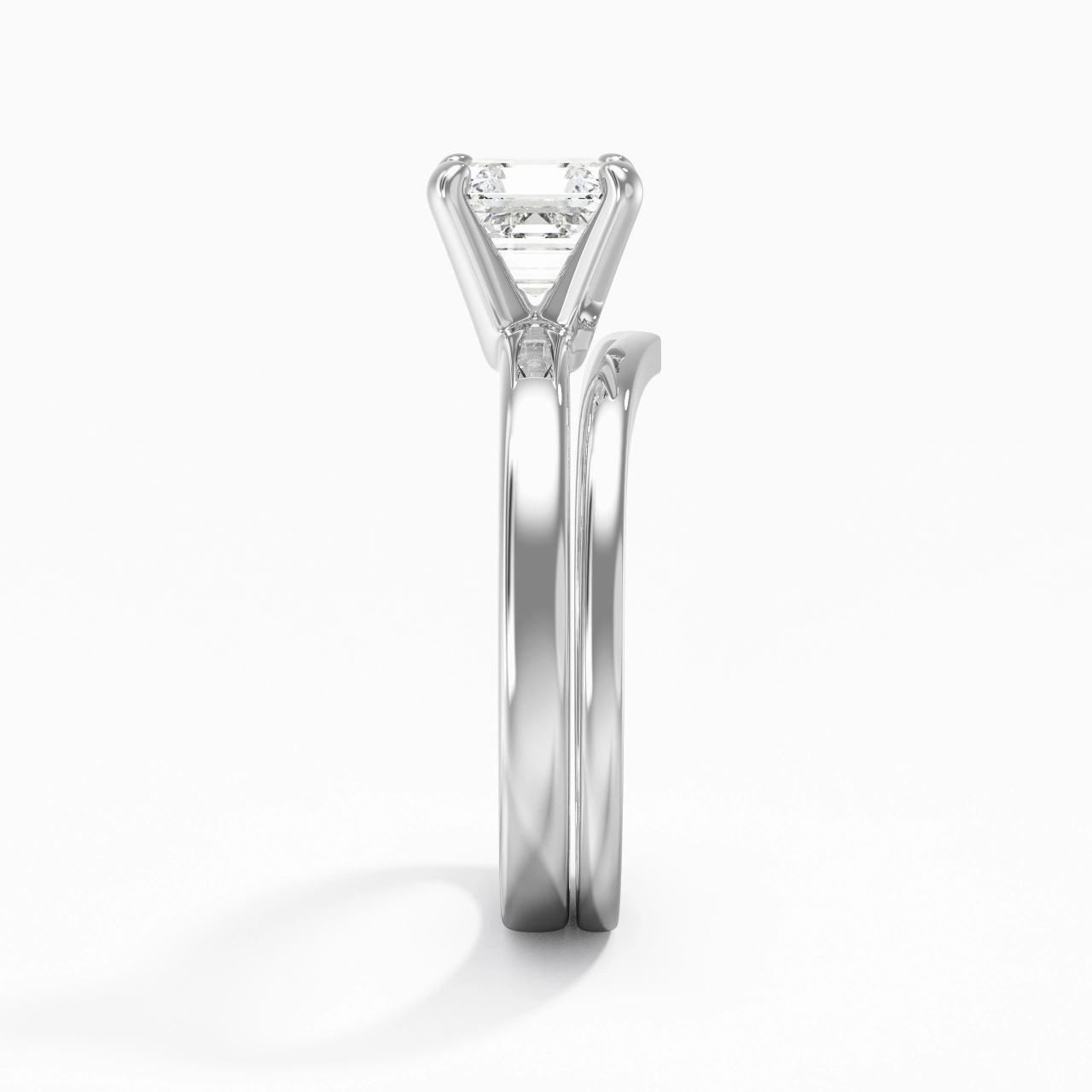 1.00ct Moissanite Wedding Ring Set 925 Sterling Silver