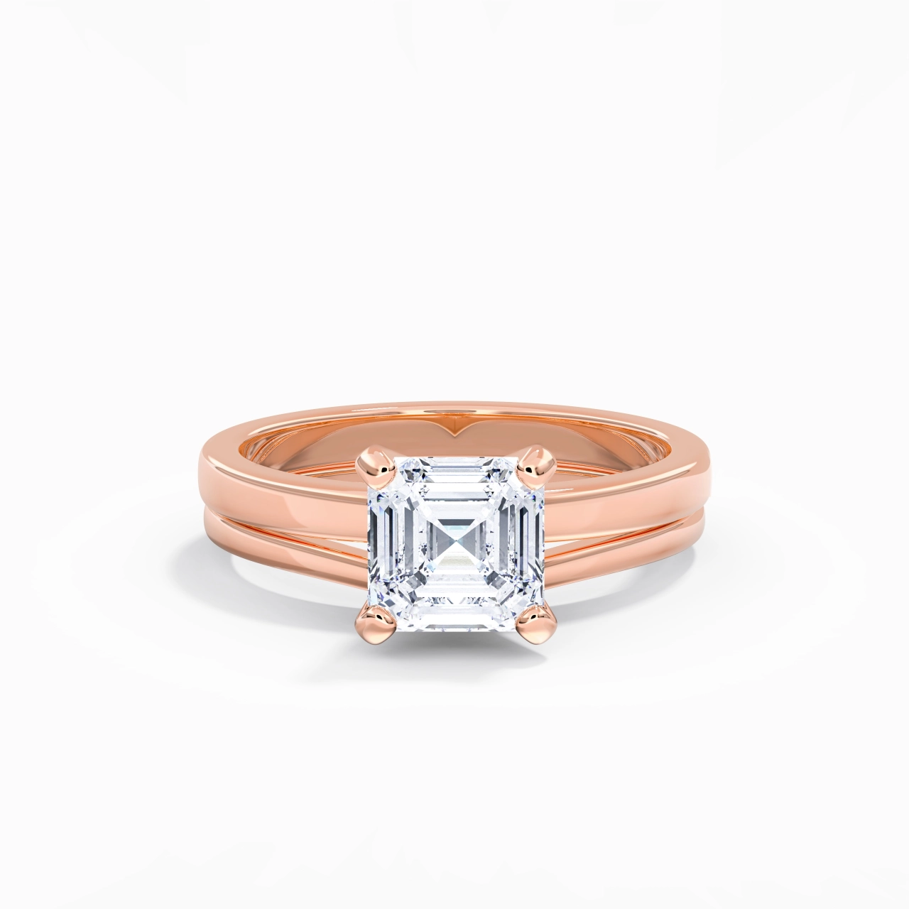 2.00ct Moissanite Wedding Ring Set 18K Rose Gold