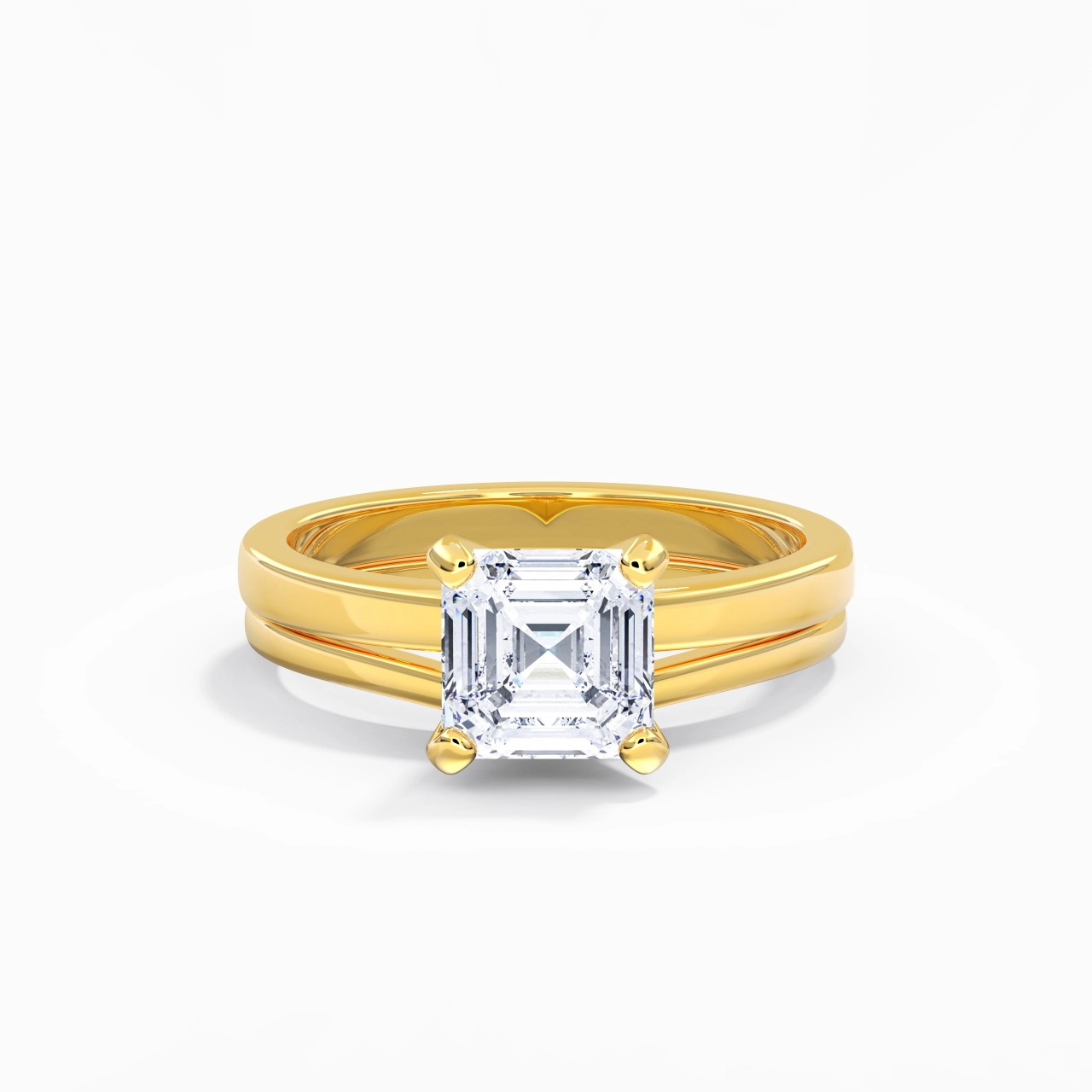 2.00ct Moissanite Wedding Ring Set 18K Gold