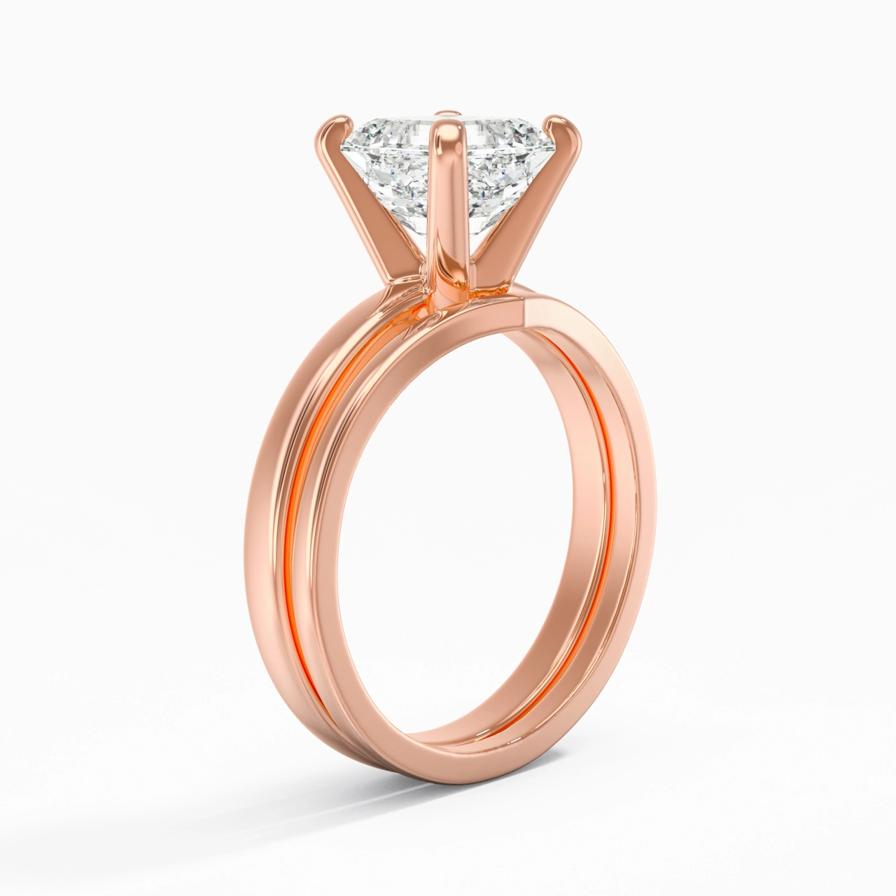 2.00ct Moissanite Wedding Ring Set 18K Rose Gold