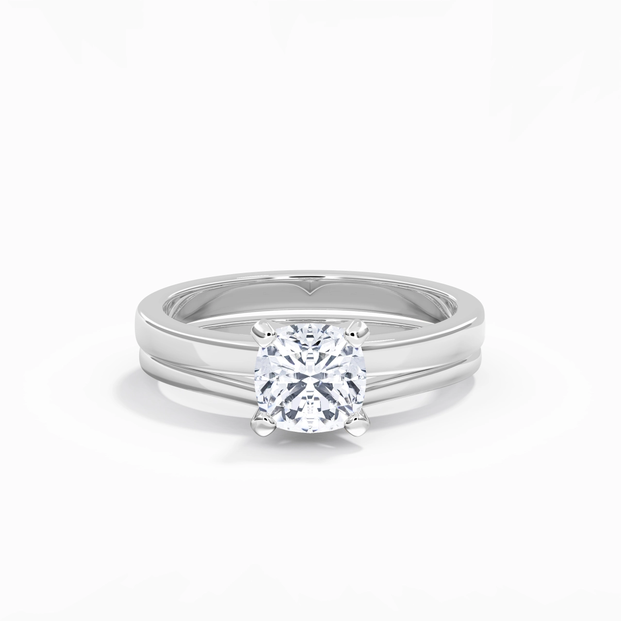 1.50ct Moissanite Wedding Ring Set 925 Sterling Silver