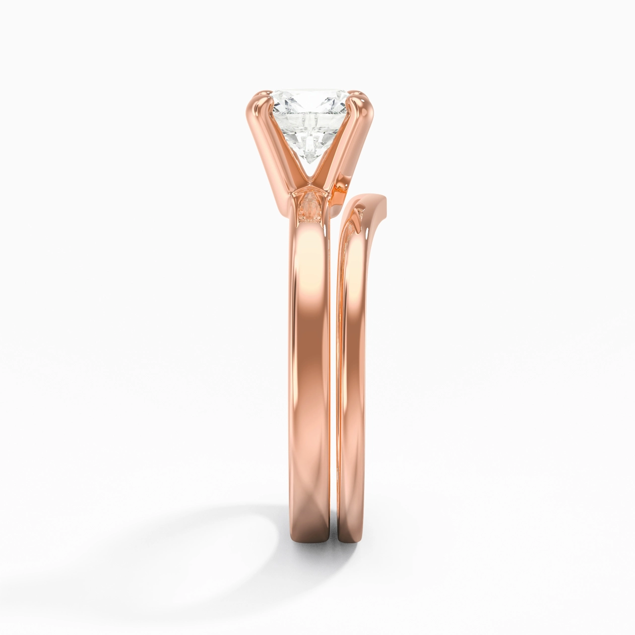 1.50ct Moissanite Wedding Ring Set 14K Rose Gold