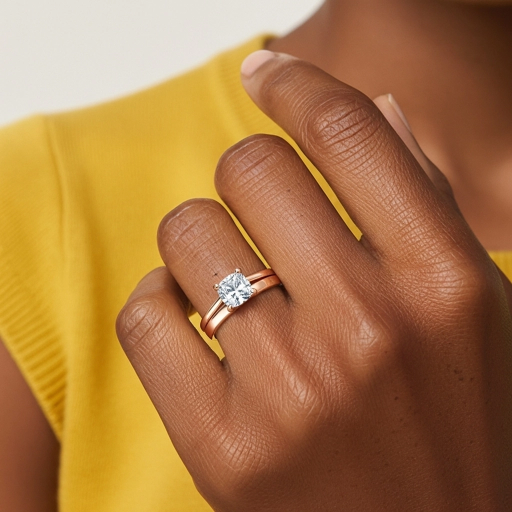 1.00ct Moissanite Wedding Ring Set 925 Sterling Silver