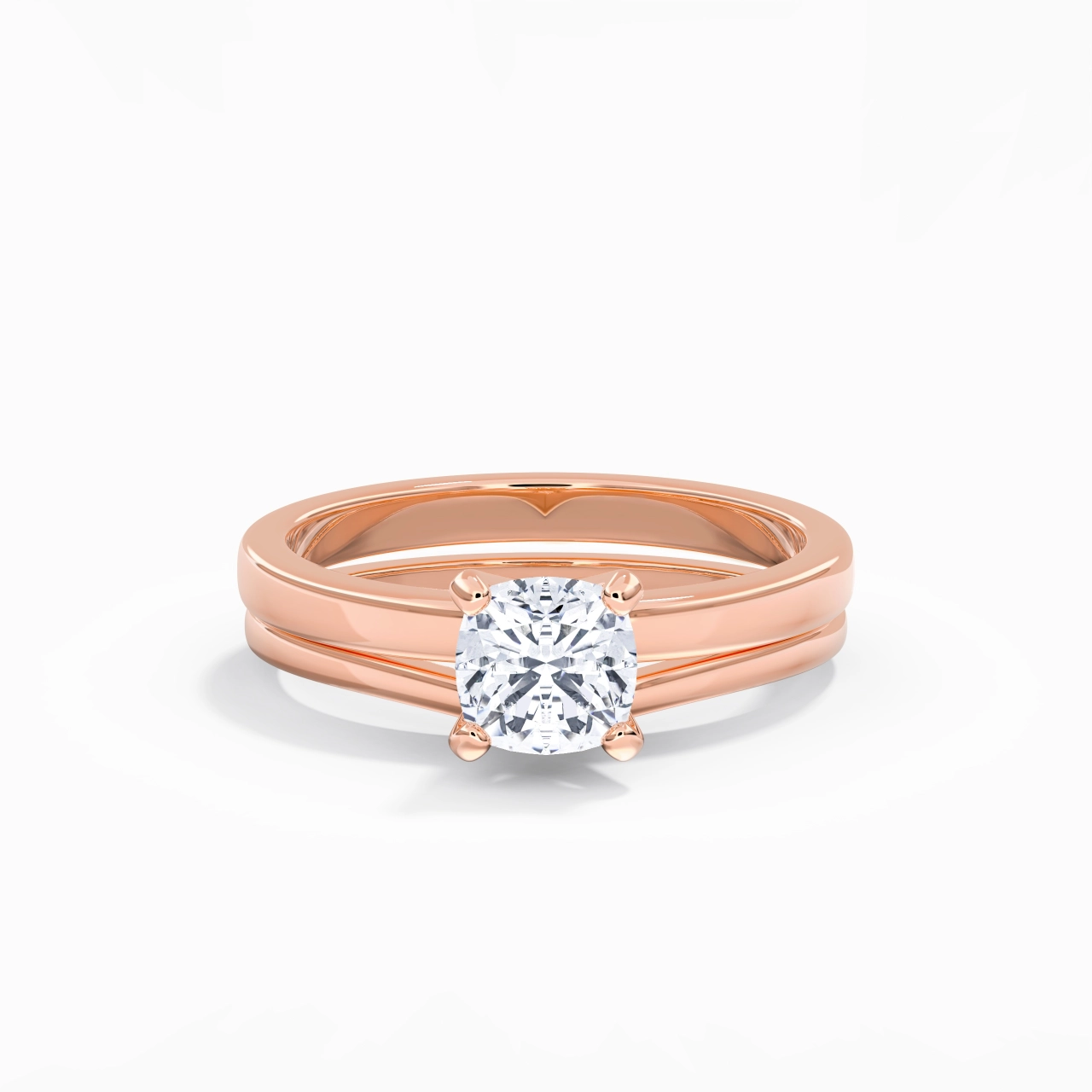 1.00ct Moissanite Wedding Ring Set 925 Sterling Silver