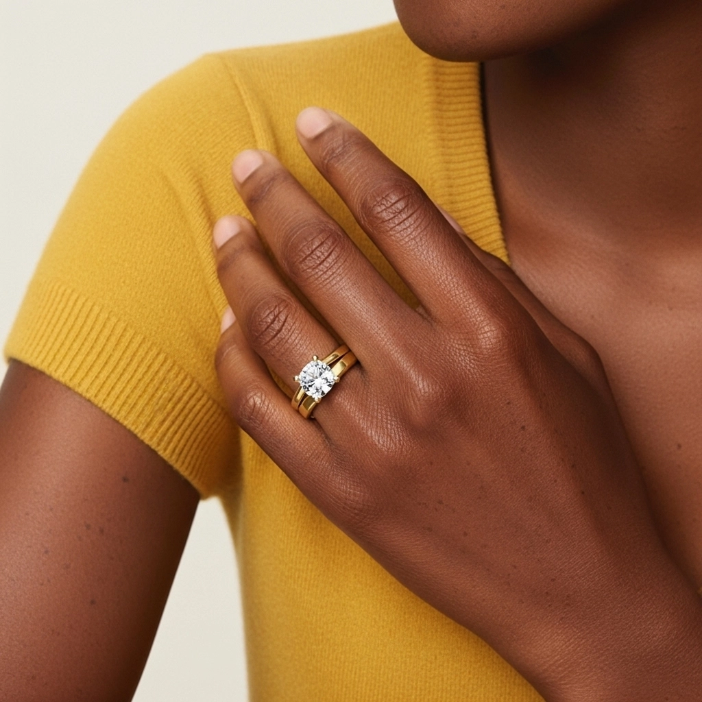 1.00ct Moissanite Wedding Ring Set 14K Gold