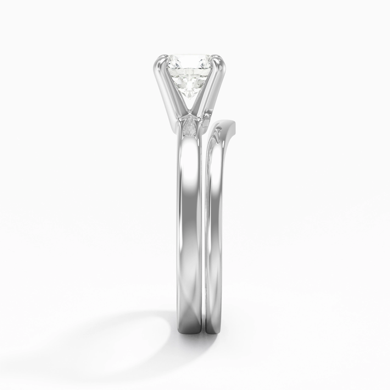 1.00ct Moissanite Wedding Ring Set Platinum