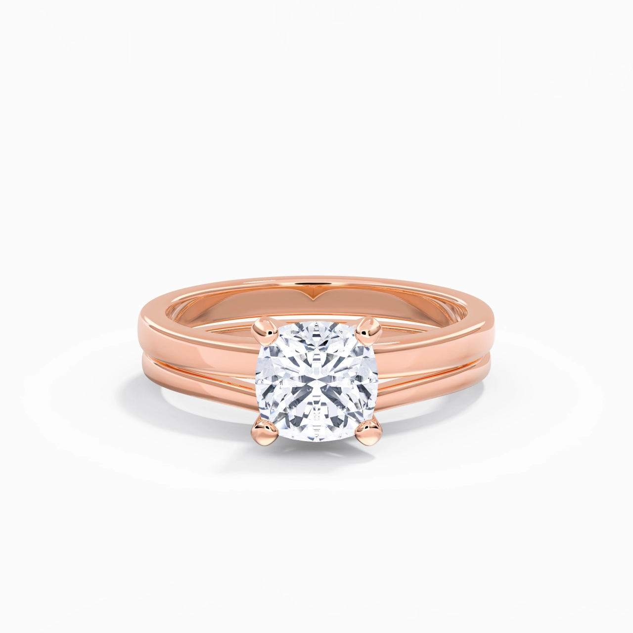 2.00ct Moissanite Wedding Ring Set 18K Rose Gold