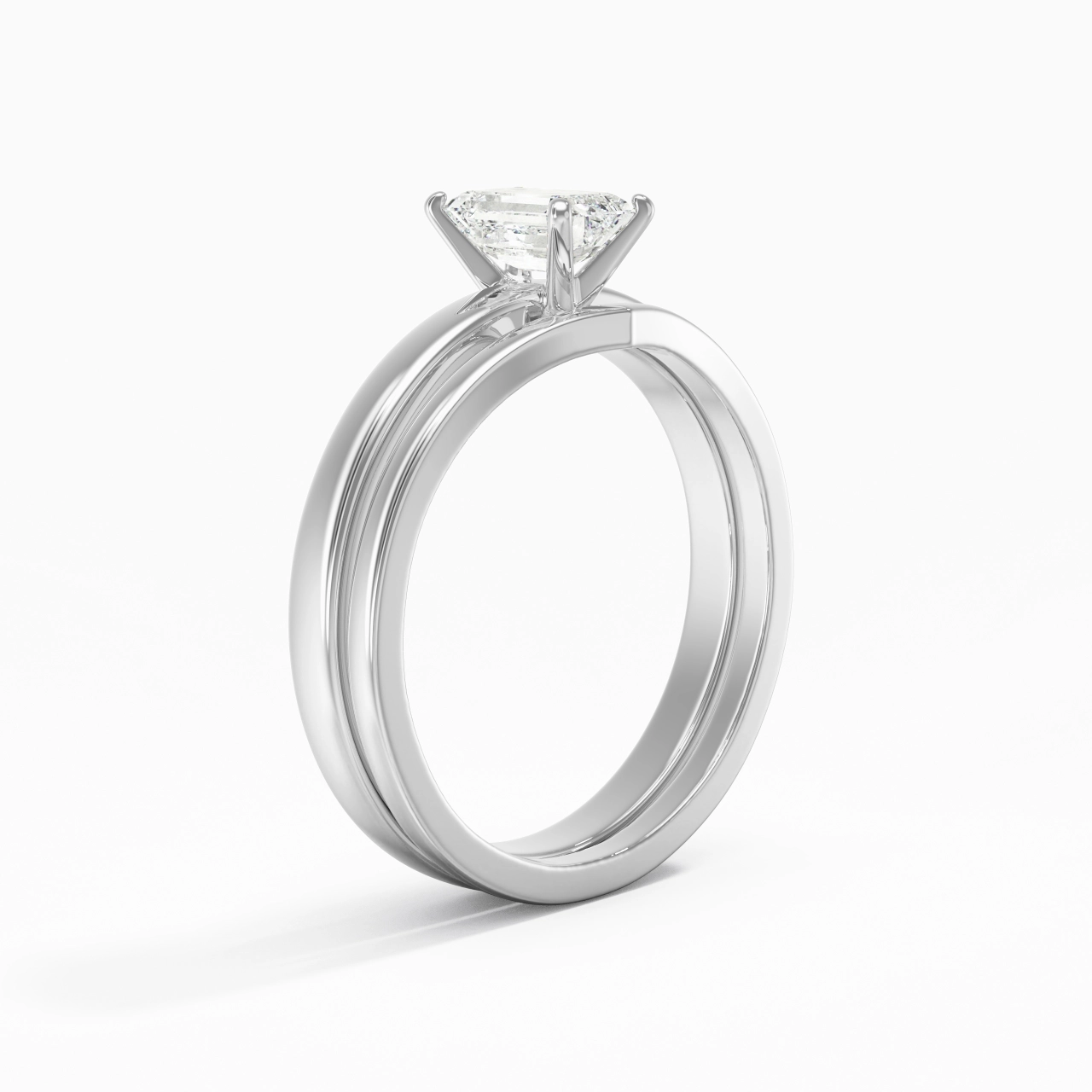 0.80ct Moissanite Wedding Ring Set 925 Sterling Silver