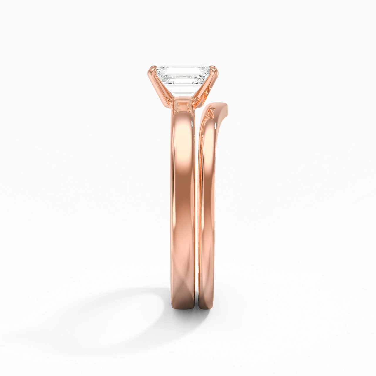 0.80ct Moissanite Wedding Ring Set 14K Rose Gold