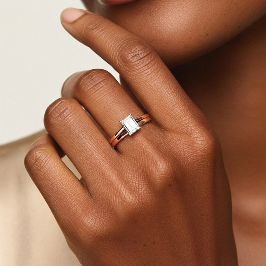 1.00ct Moissanite Wedding Ring Set 925 Sterling Silver