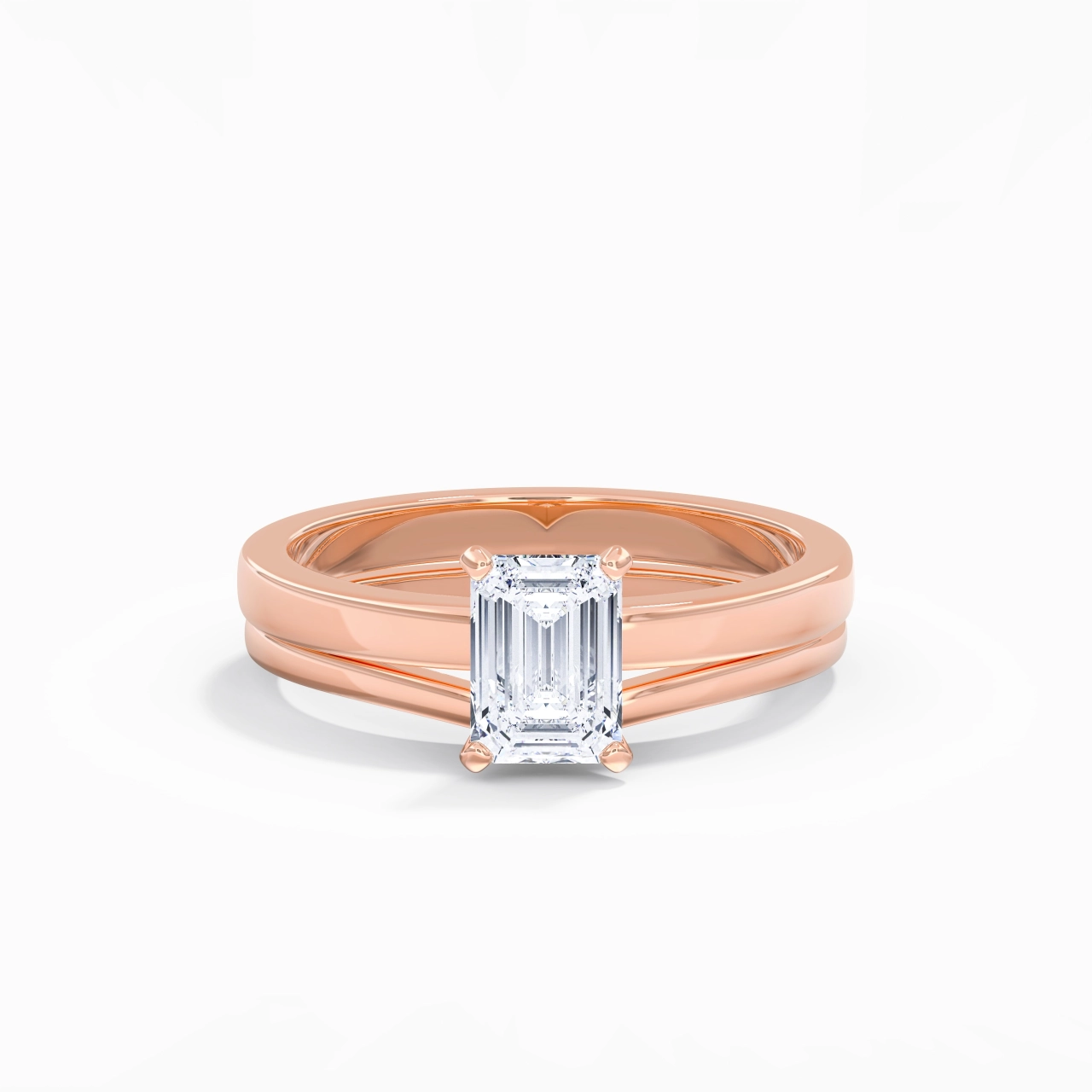1.00ct Moissanite Wedding Ring Set 925 Sterling Silver
