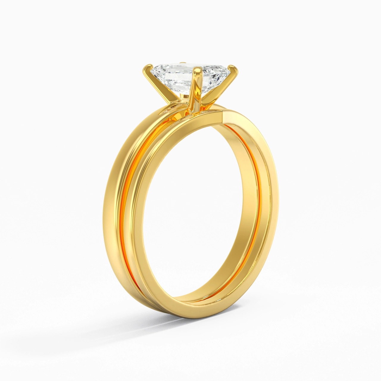 1.00ct Moissanite Wedding Ring Set 14K Gold