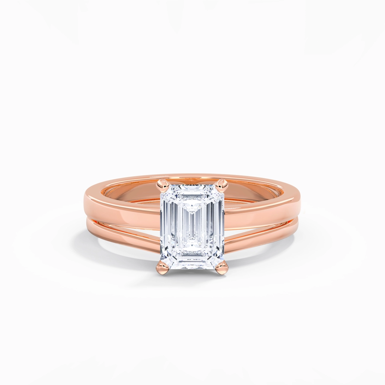 2.00ct Moissanite Wedding Ring Set 14K Rose Gold