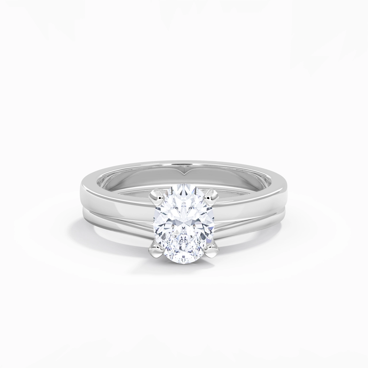 1.50ct Moissanite Wedding Ring Set 925 Sterling Silver