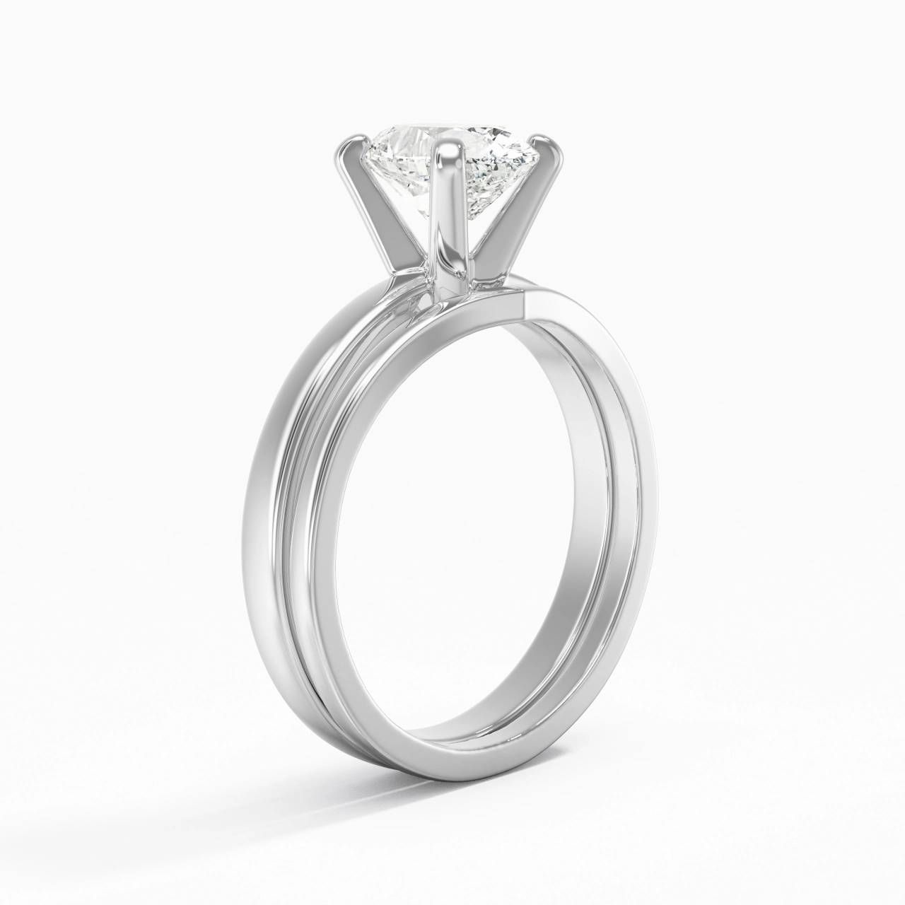 1.50ct Moissanite Wedding Ring Set 925 Sterling Silver