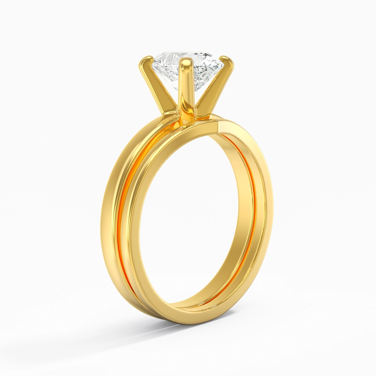 1.50ct Moissanite Wedding Ring Set 18K Gold
