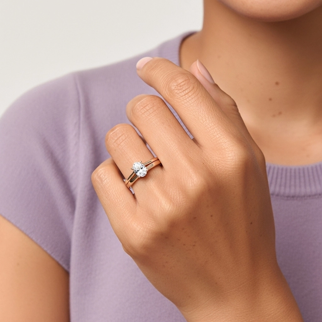 1.00ct Moissanite Wedding Ring Set 925 Sterling Silver