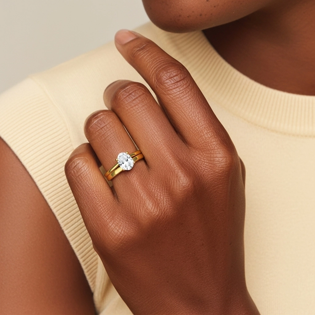 1.00ct Moissanite Wedding Ring Set 925 Sterling Silver