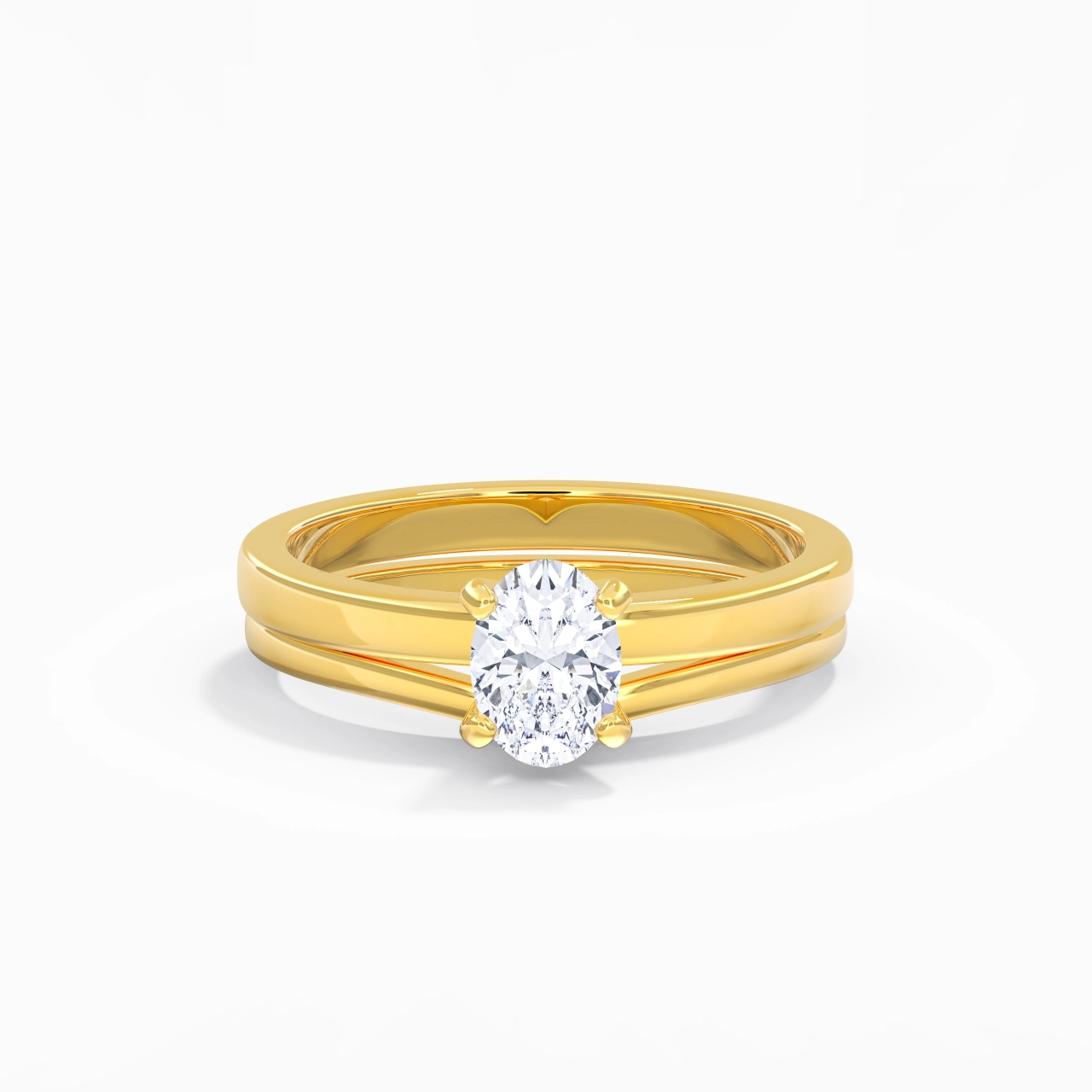 1.00ct Moissanite Wedding Ring Set 14K Gold