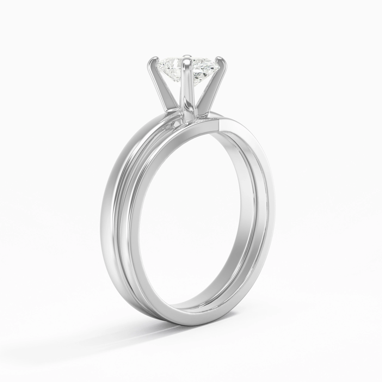 1.00ct Moissanite Wedding Ring Set 925 Sterling Silver