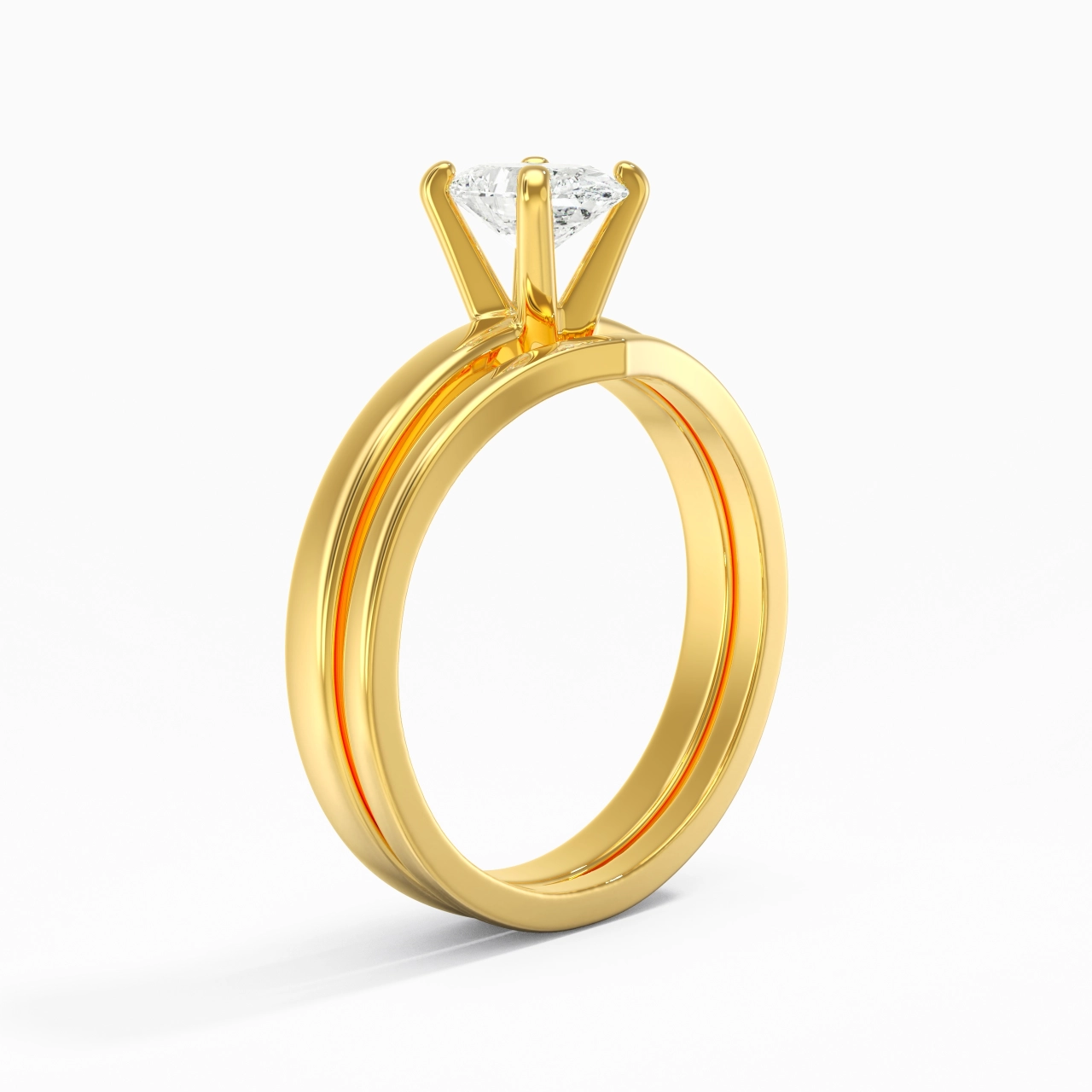 1.00ct Moissanite Wedding Ring Set 14K Gold