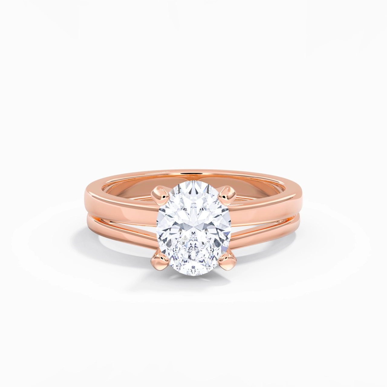 2.00ct Moissanite Wedding Ring Set 18K Rose Gold