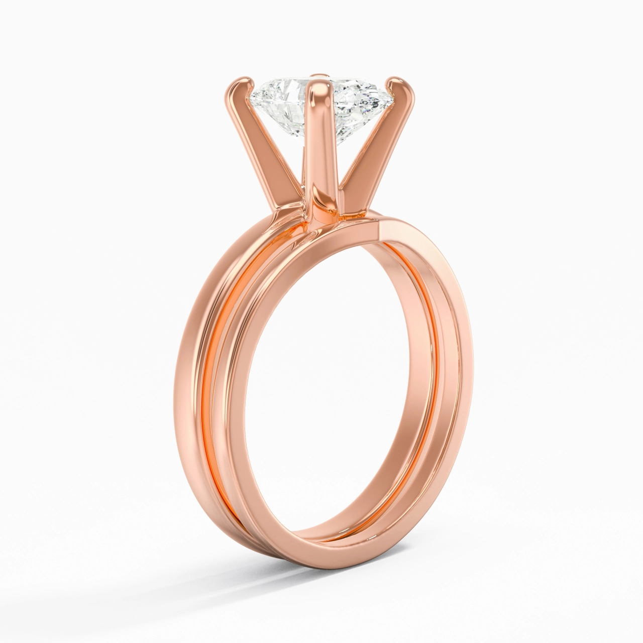2.00ct Moissanite Wedding Ring Set 18K Rose Gold