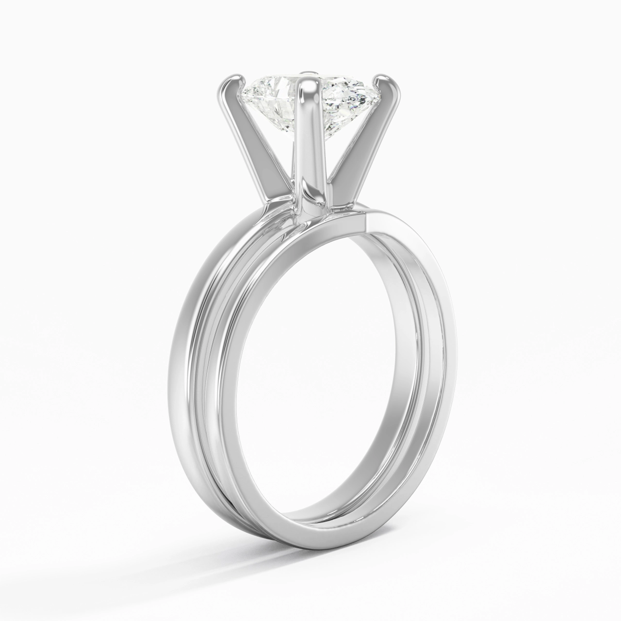 2.00ct Moissanite Wedding Ring Set 925 Sterling Silver