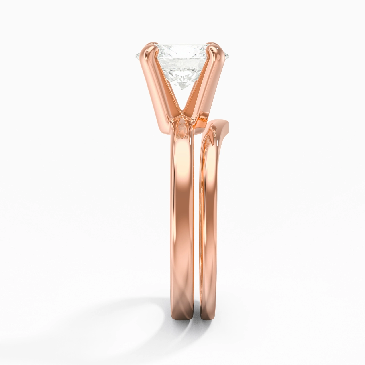 2.00ct Moissanite Wedding Ring Set 18K Rose Gold