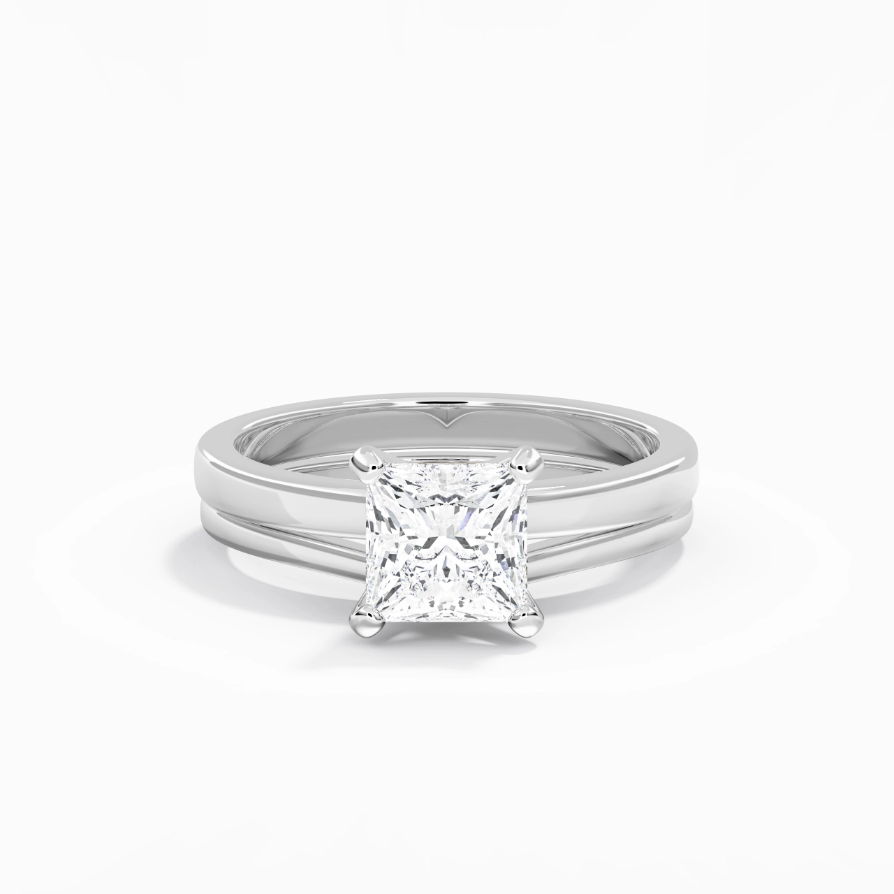 1.50ct Moissanite Wedding Ring Set 925 Sterling Silver